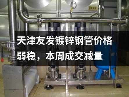 天津友發鍍鋅鋼管價格弱穩，本周成交減量